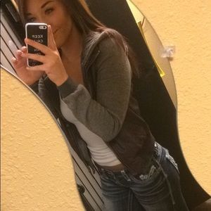 Burgundy brown leather jacket